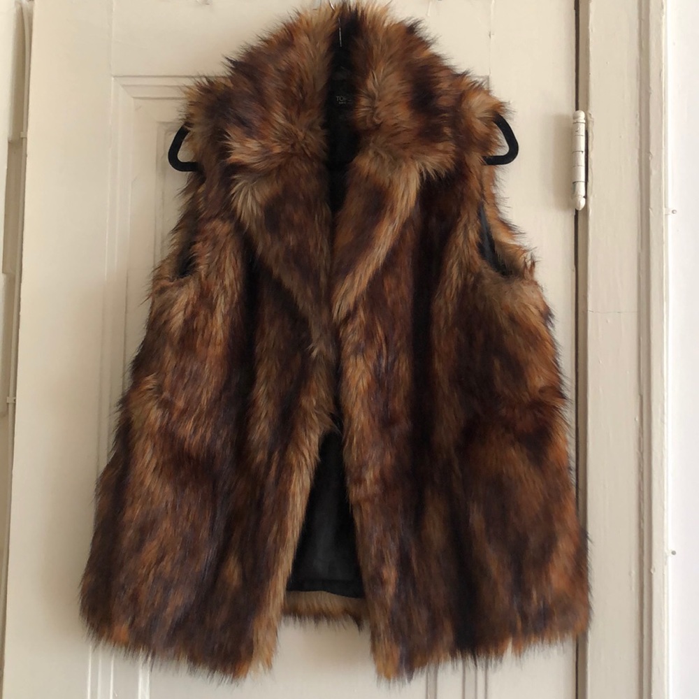 Topshop faux fur vest sz 10/L